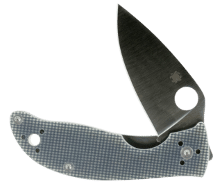 Spyderco Polestar pocket knife features a 3.3-inch leaf blade and gray grip